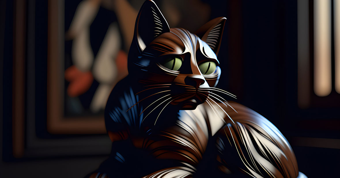 statue de chat en résine